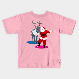 Santa Claus and Reindeer Kids T-Shirt